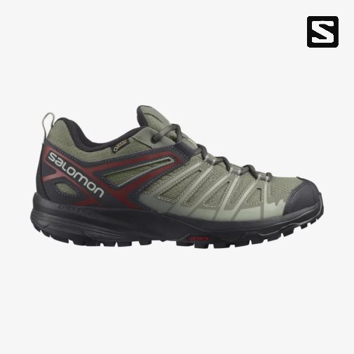 Tenis Senderismo Salomon X Crest GTX Hombre Verde Oliva | MX RFGJ853